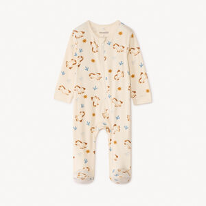 Pijama de canalé con estampado de caballos para bebé niño 