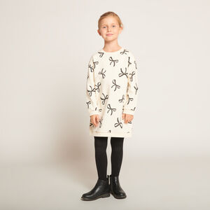 Robe en molleton imprimé nœuds pour fille    Main Robe en molleton imprimé nœuds pour fille