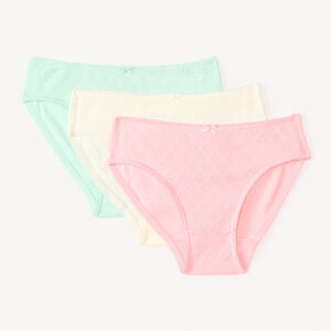 Lote de 3 braguitas lisas de puntilla con forma de corazón para niña 