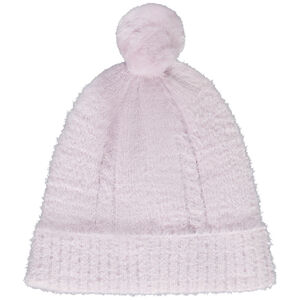 Gorro de punto bobo con pompón para niña 
