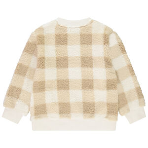 Sudadera de sherpa a cuadros vichy niño 
