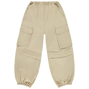 Pantalon uni en toile effet cargo pour fille  