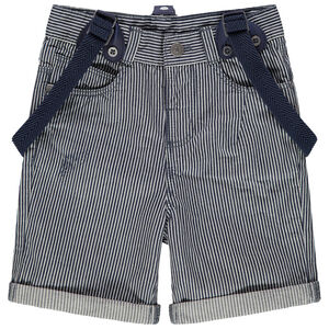 Bermudas de rayas verticales con tirantes ajustables 