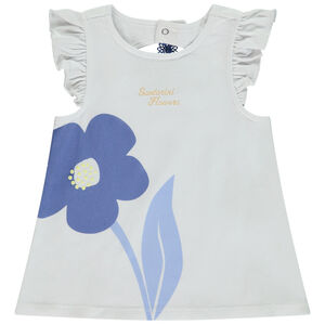 Camiseta de manga corta con detalle de crochet en la espalda para bebé niña 