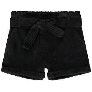 Short de pana con cinturón anudado desmontable para niña 