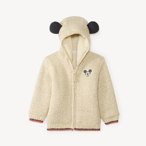 Chaleco de punto con cremallera para bebé niño con capucha divertida de Mickey Disney 