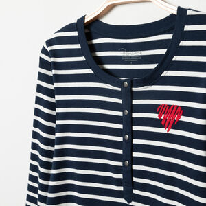 Camiseta de manga larga homewear para embarazo a rayas 