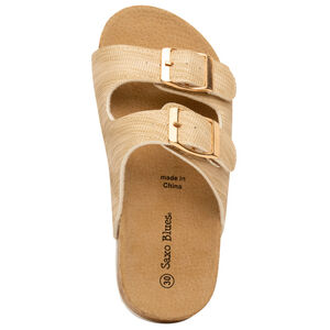 Sandalias doradas de doble hebilla para niña 