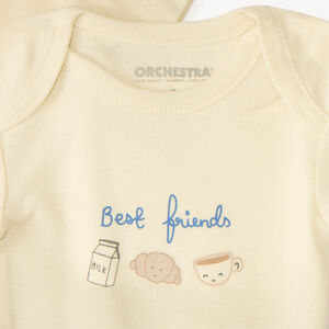 Lote de 7 bodies lisos con estampado divertido para bebé 