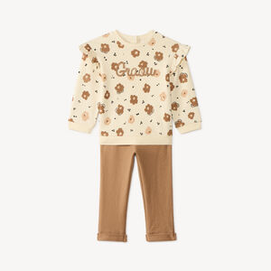 Conjunto de chándal con estampado de flores para bebé niña 