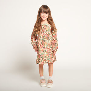 Robe manches longues imprimé fleurs pour fille  Main Robe manches longues imprimé fleurs pour fille