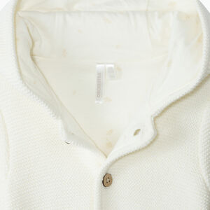 Chaqueta con capucha de punto liso para bebé 