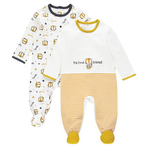Juego de 2 pijamas de felpa con tigres estampados 