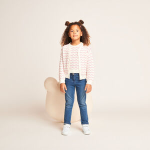 Conjunto de camiseta sin mangas + chaleco de punto calado para niña 