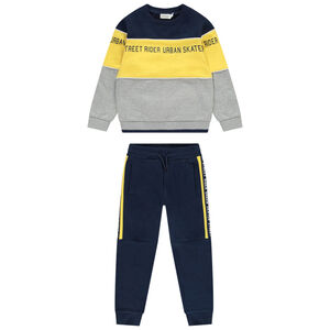 Ensemble sweat color block + jogging avec bandes placées pour garçon Main Ensemble sweat color block + jogging avec bandes placées pour garçon
