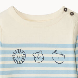 Camiseta marinera gruesa con estampado de animales para bebé niño 