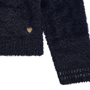 Chaqueta de punto efecto mohair estilo bomber para niña  Main Chaqueta de punto efecto mohair estilo bomber para niña