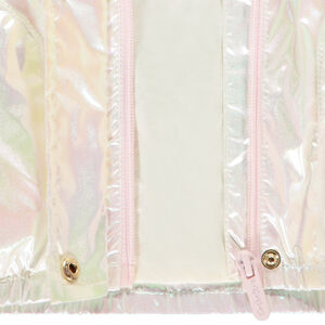 Chaqueta cortavientos iridiscente de jersey forrada para niña 