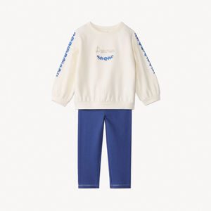 Ensemble jogging avec sweat oversize brodé pour bébé fille  Main Ensemble jogging avec sweat oversize brodé pour bébé fille