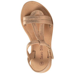 Sandalias doradas con doble tira para niña 