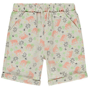 Bermuda de felpa estampada tigres para bebé niño 