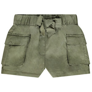 Short estilo cargo de lyocell con bolsillos para niña 