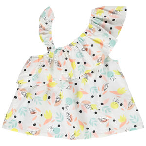 Túnica asimétrica estampada hojas para niña 