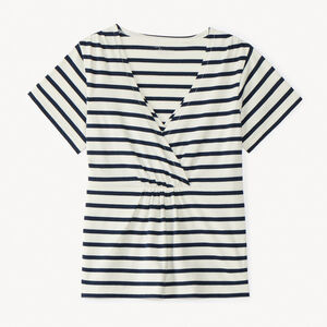 Camiseta de rayas para el embarazo y la lactancia de manga corta 