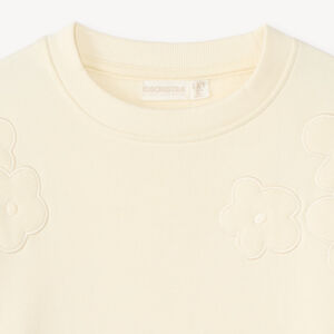 Sudadera de felpa con bordado floral para niña 
