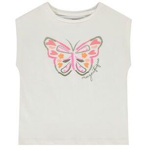 Camiseta manga corta motivo en cording niña 