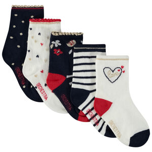 Pack de 5 pares de calcetines fantasía para bebé niña 