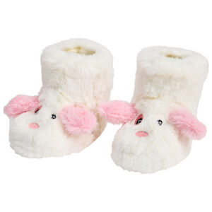 Botines de peluche con diseño de perro para bebé niña 