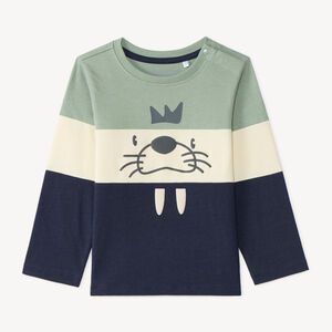 Camiseta de manga larga para bebé niño con estampado divertido. 