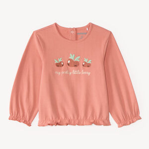 Camiseta de manga larga para bebé niña con bordados de bayas. 