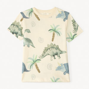 Camiseta de manga corta con estampado de dinosaurio para niño 