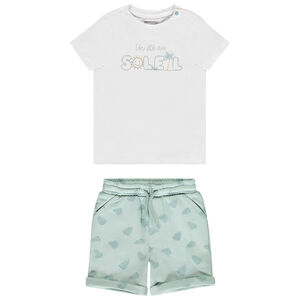 Conjunto de 2 piezas con bermudas estampadas para bebé niño 