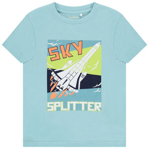 Camiseta de manga corta con cohete de fantasía para niño 