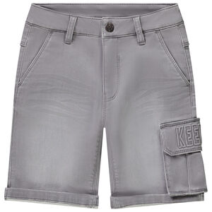 Bermudas efecto denim con bolsillo de parche para niño 