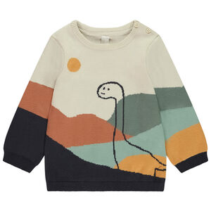 Jersey jacquard de montaña y dinosaurio para bebé niño 
