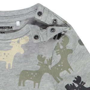 Camiseta de manga larga con estampado de alces para bebé niño 