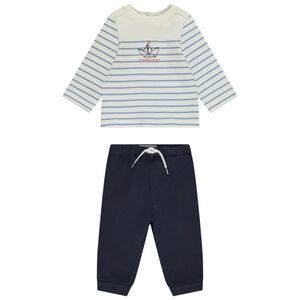 Conjunto largo con camiseta marinera para bebé niño 