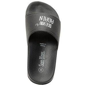 Mules con tira negra y texto estampado para niño 