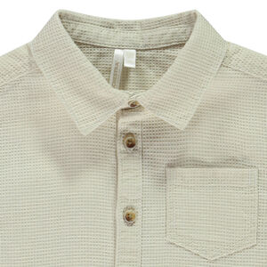 Camisa de manga larga con efecto de panal para niño 