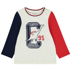 Camiseta de manga larga efecto colorblock para bebé niño 