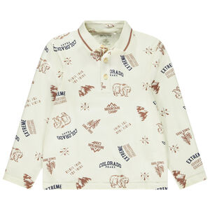Polo de manga larga con estampado fantasía para niño 
