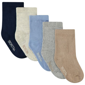 Pack de 5 pares de calcetines lisos para bebé niño 