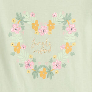 Camiseta de manga corta con print brillante y divertido para bebé niña 