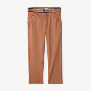 Pantalón recto de tela niño con cinturón 