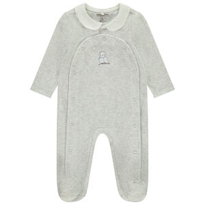 Pelele de terciopelo con cuello babero para niña bebé 