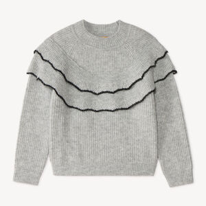 Jersey de punto para niña con volantes 